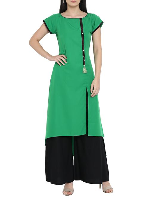 High low solid kurta - 15727462 - Standard Image - 1