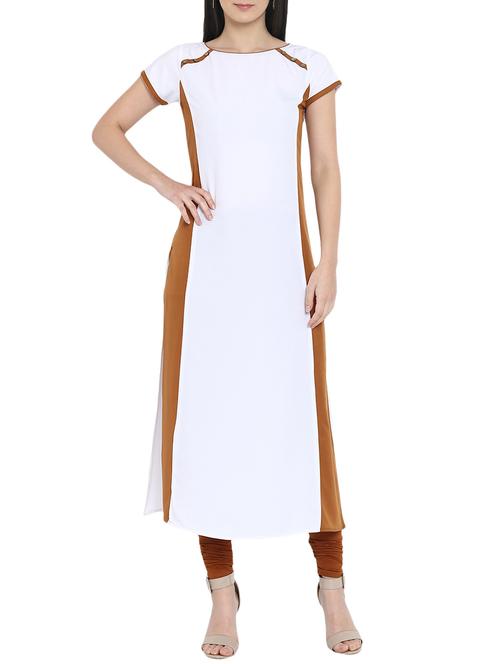 Color block straight kurta - 15727466 - Standard Image - 1