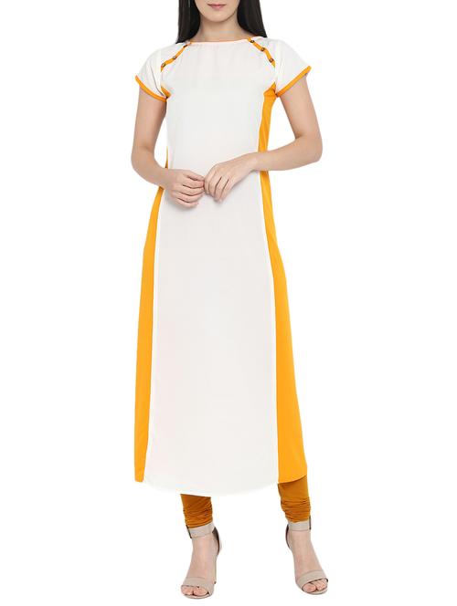 Color block straight kurta - 15727502 - Standard Image - 1