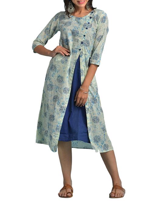 A-line printed dress - 15727572 - Standard Image - 1