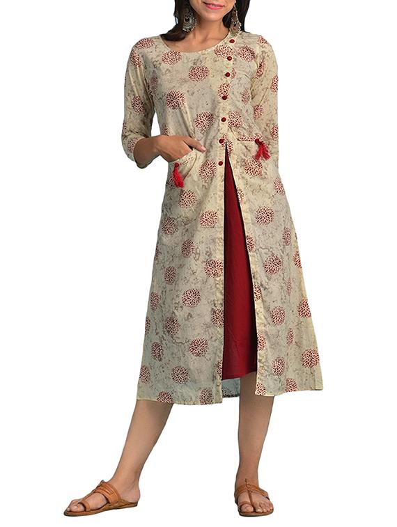 A-line printed dress - 15727573 - Zoom Image - 1