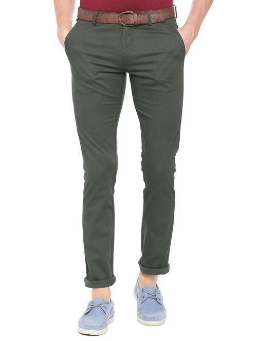 green cotton blend chinos - 15727655 - Standard Image - 1
