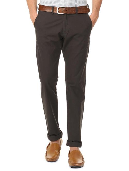 brown cotton blend chinos - 15727656 - Standard Image - 1