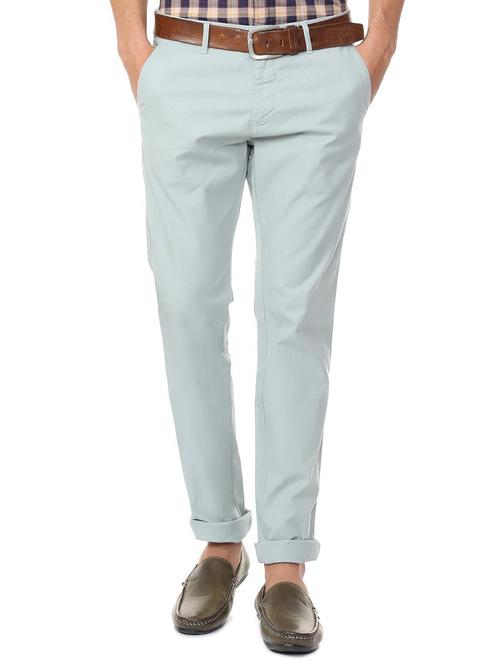 blue cotton blend chinos - 15727657 - Standard Image - 1