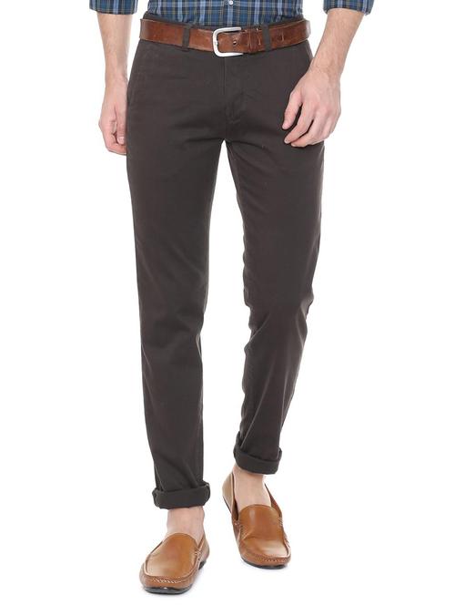 brown cotton blend chinos - 15727661 - Standard Image - 1