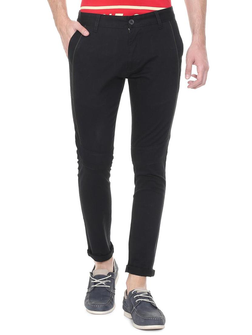 black cotton blend chinos - 15727663 - Zoom Image - 1
