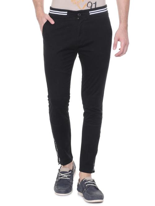 black cotton blend chinos - 15727664 - Standard Image - 1