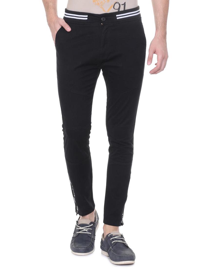 black cotton blend chinos - 15727664 - Zoom Image - 1