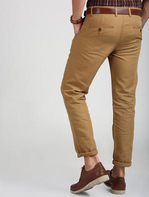 brown cotton blend chinos - 15727666 - Standard Image - 3