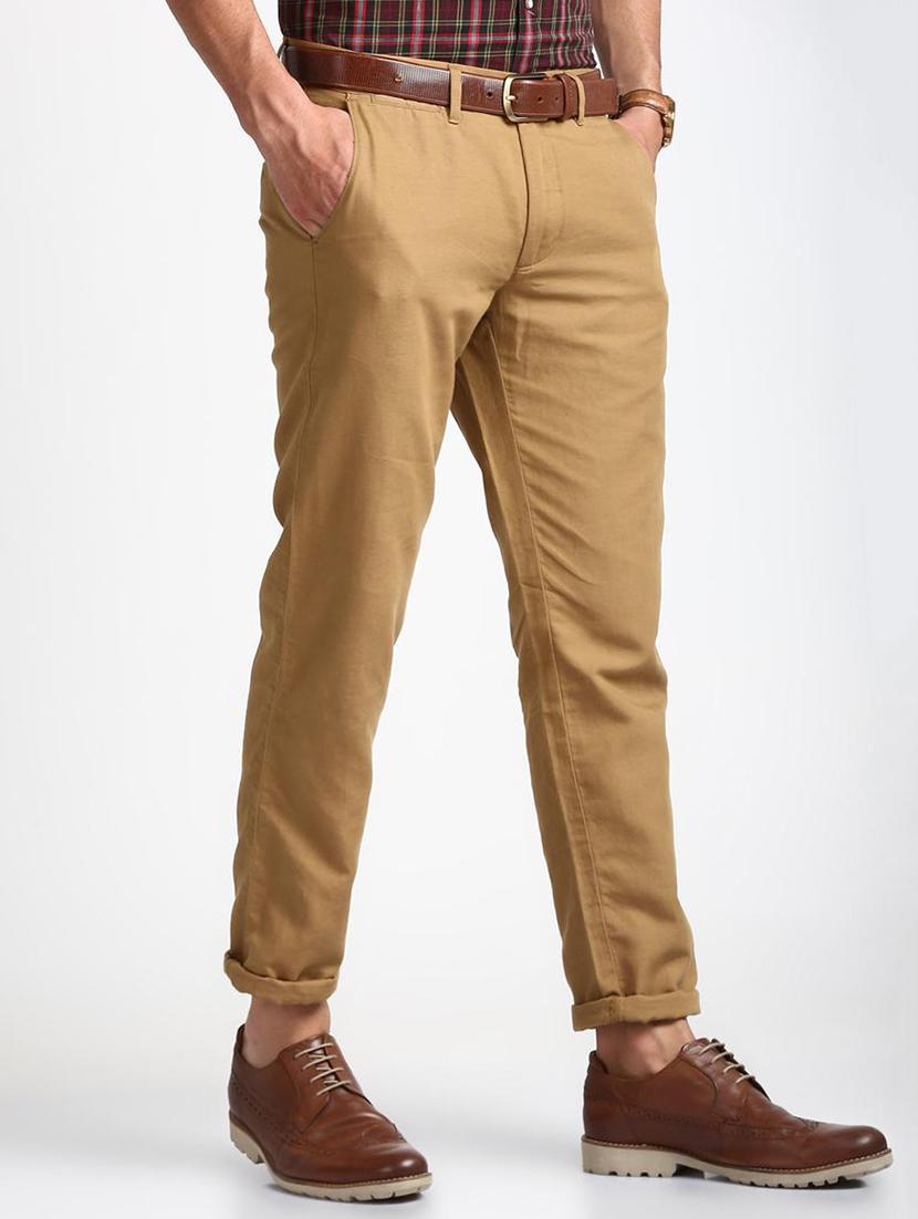 brown cotton blend chinos - 15727666 - Zoom Image - 2