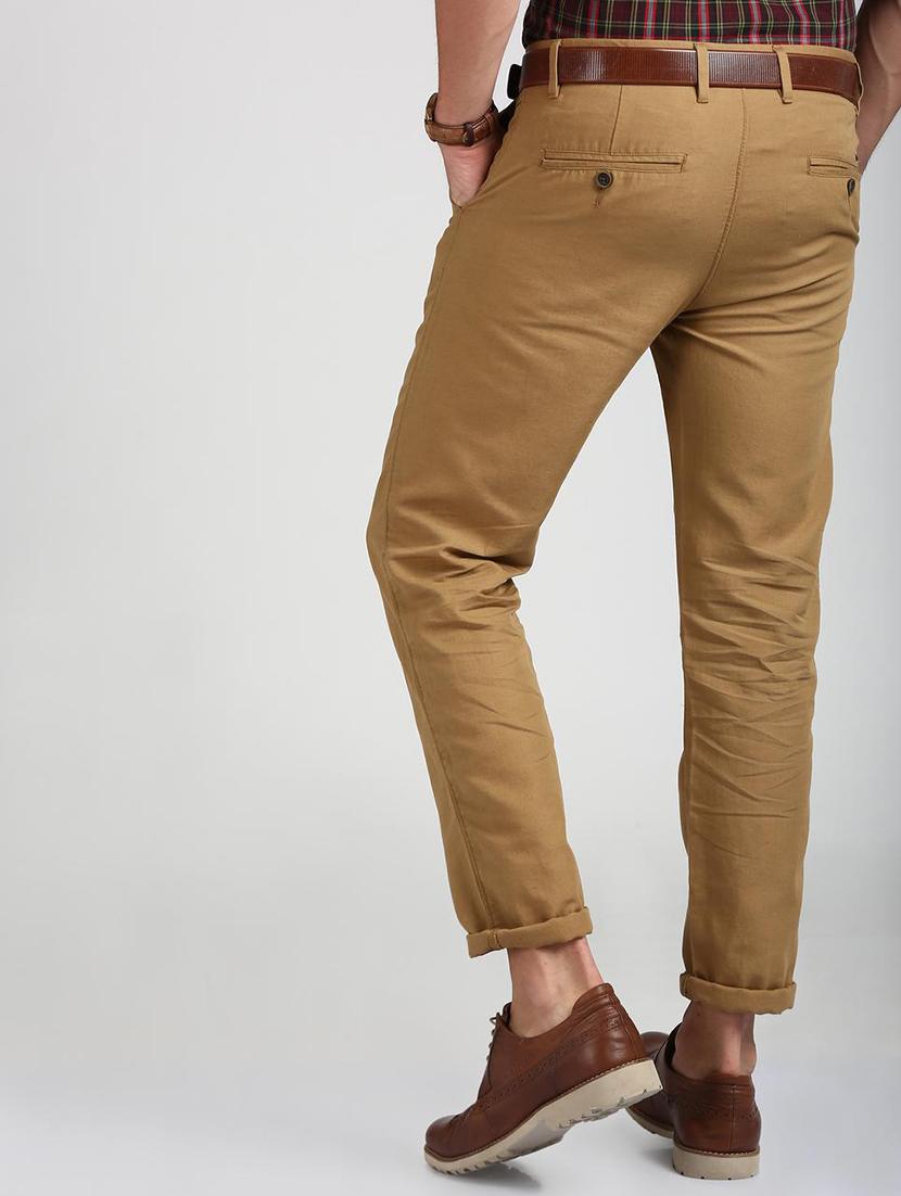 brown cotton blend chinos - 15727666 - Zoom Image - 3