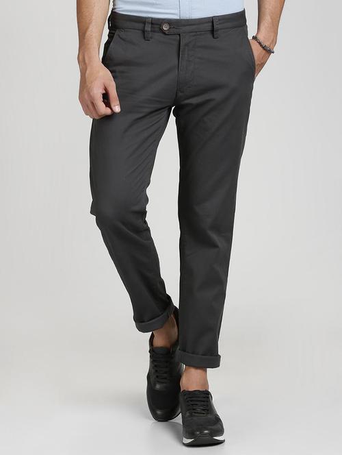 grey cotton blend chinos - 15727667 - Standard Image - 1