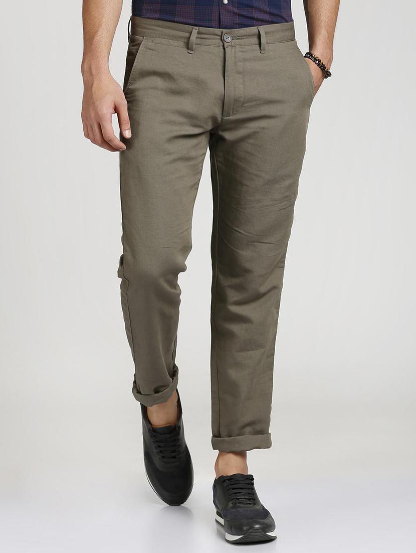 grey cotton blend chinos - 15727668 - Zoom Image - 1