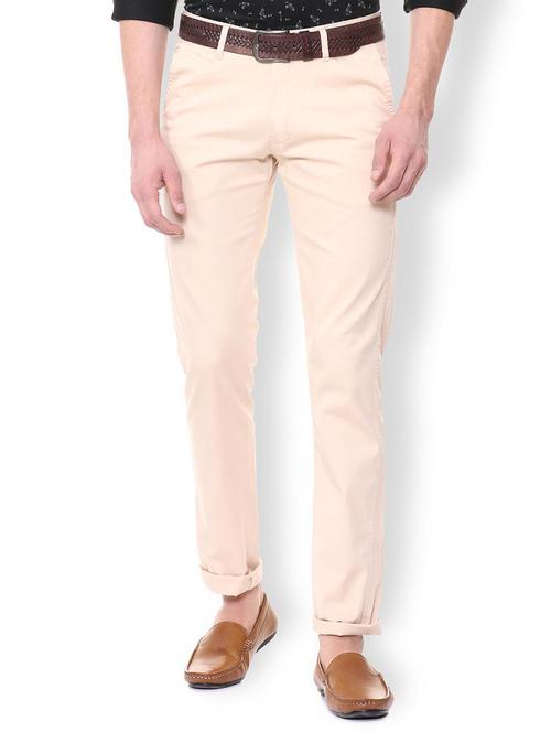 beige cotton blend chinos - 15727671 - Standard Image - 1