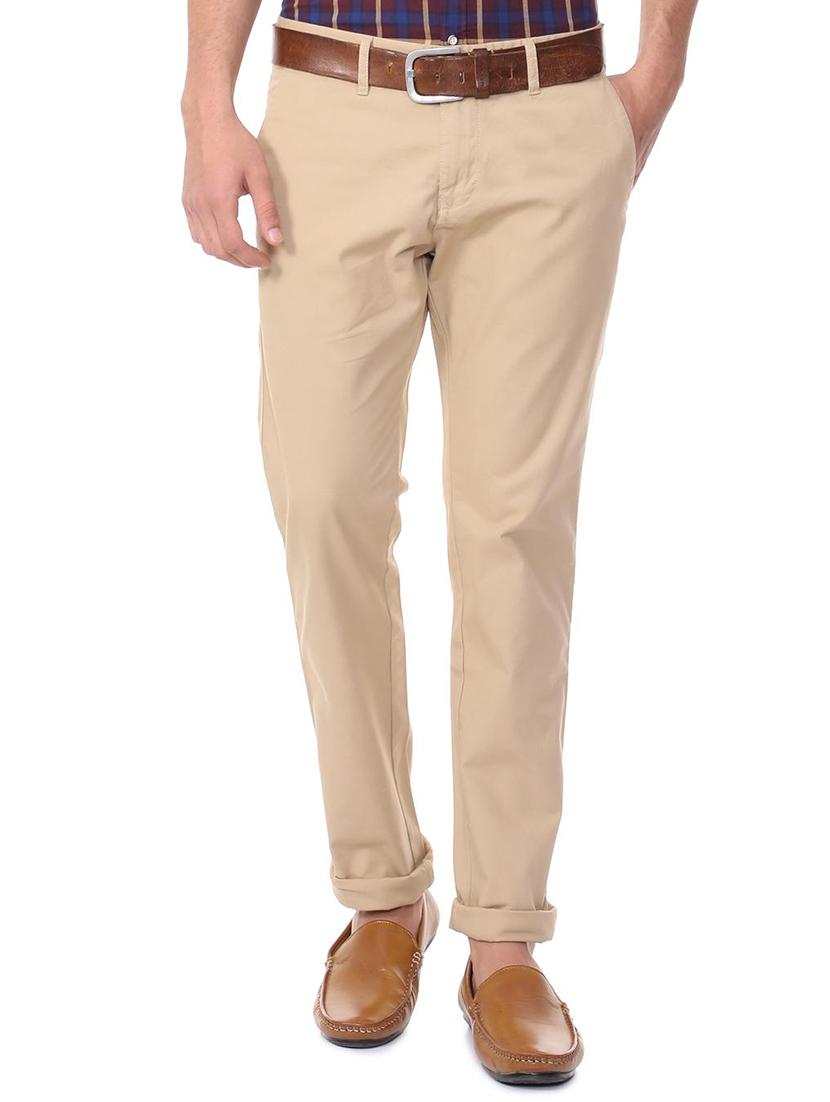 beige cotton blend chinos - 15727672 - Zoom Image - 1