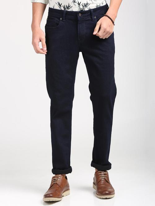 blue cotton blend plain jeans - 15727696 - Standard Image - 1