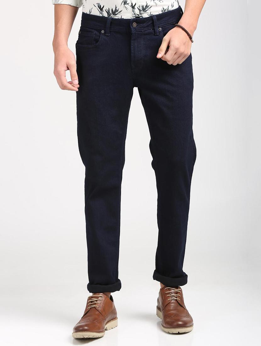 blue cotton blend plain jeans - 15727696 - Zoom Image - 1