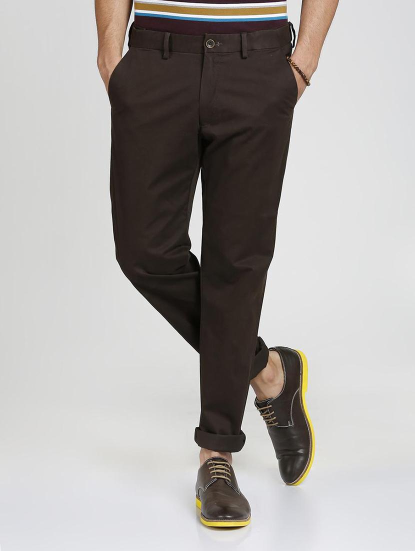 brown cotton blend chinos - 15727702 - Zoom Image - 1
