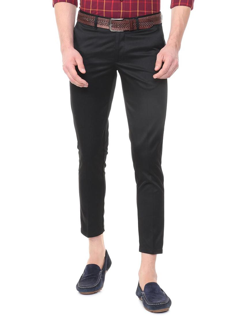 black cotton blend chinos - 15727722 - Zoom Image - 1