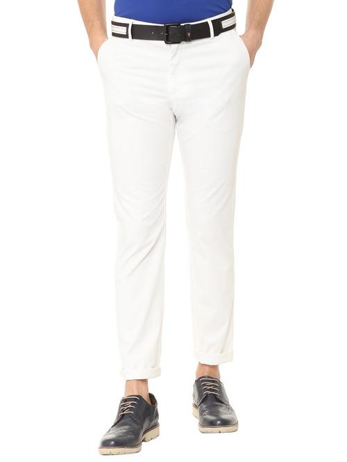 white cotton blend chinos - 15727727 - Standard Image - 1