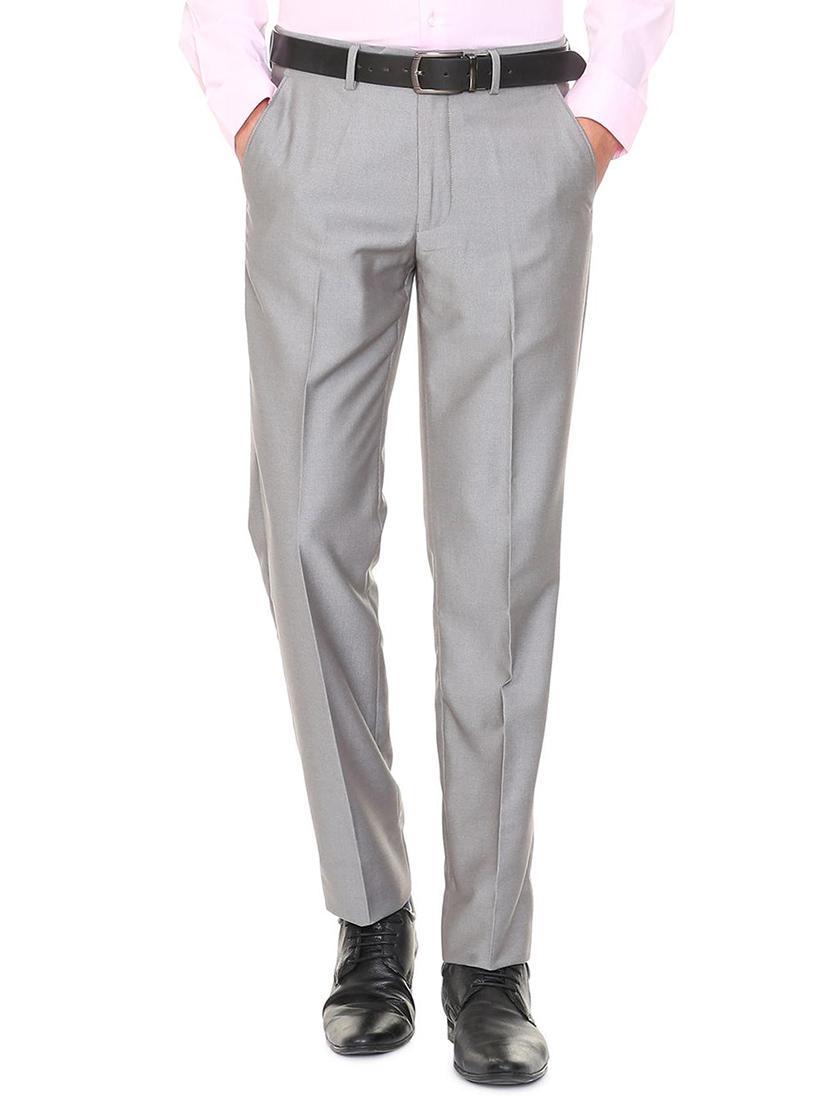 grey terry rayon flat front formal trouser - 15727732 - Zoom Image - 1