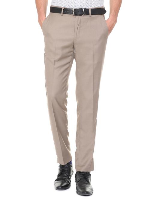 beige terry rayon flat front formal trouser - 15727733 - Standard Image - 1