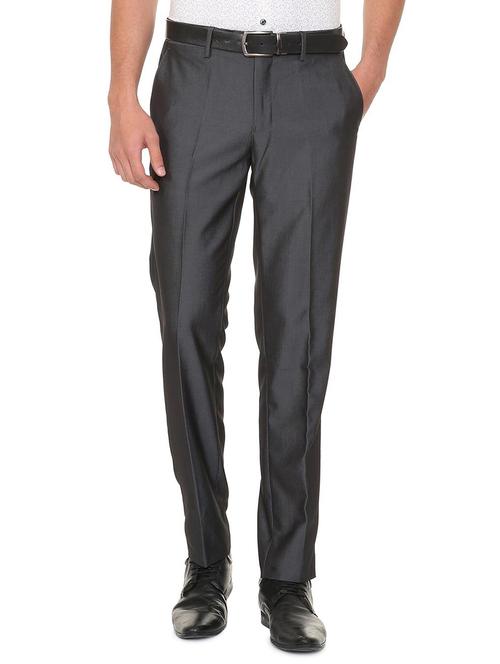 grey terry rayon flat front formal trouser - 15727734 - Standard Image - 1
