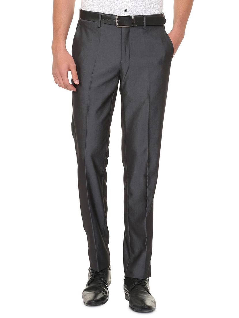 grey terry rayon flat front formal trouser - 15727734 - Zoom Image - 1