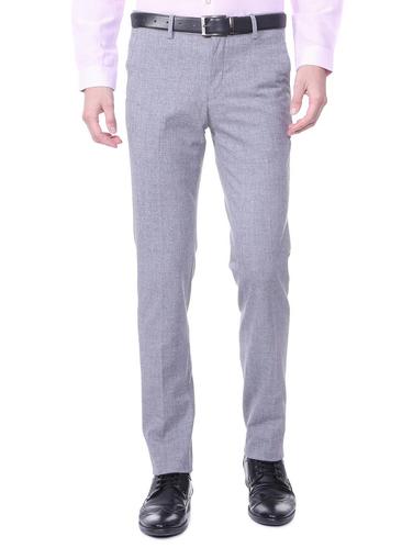 grey polyester blend flat front formal trouser - 15727749 - Very Small Image - 1