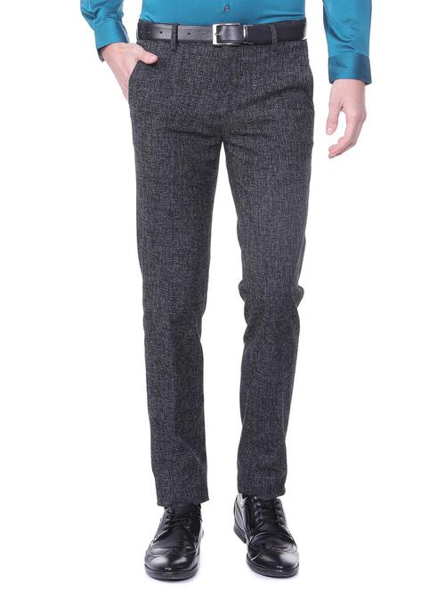 grey polyester blend flat front formal trouser - 15727750 - Standard Image - 1
