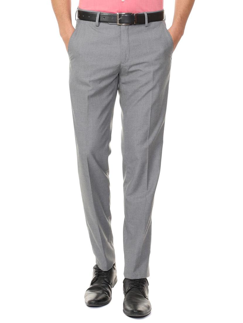 grey polyester blend flat front formal trouser - 15727751 - Zoom Image - 1