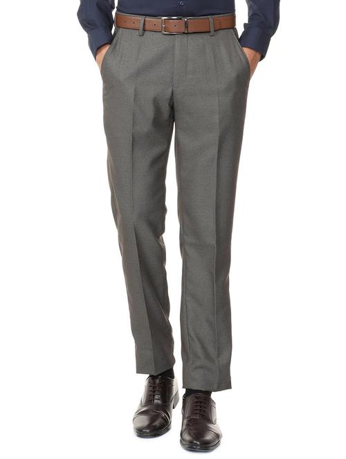 grey polyester blend flat front formal trouser - 15727753 - Standard Image - 1