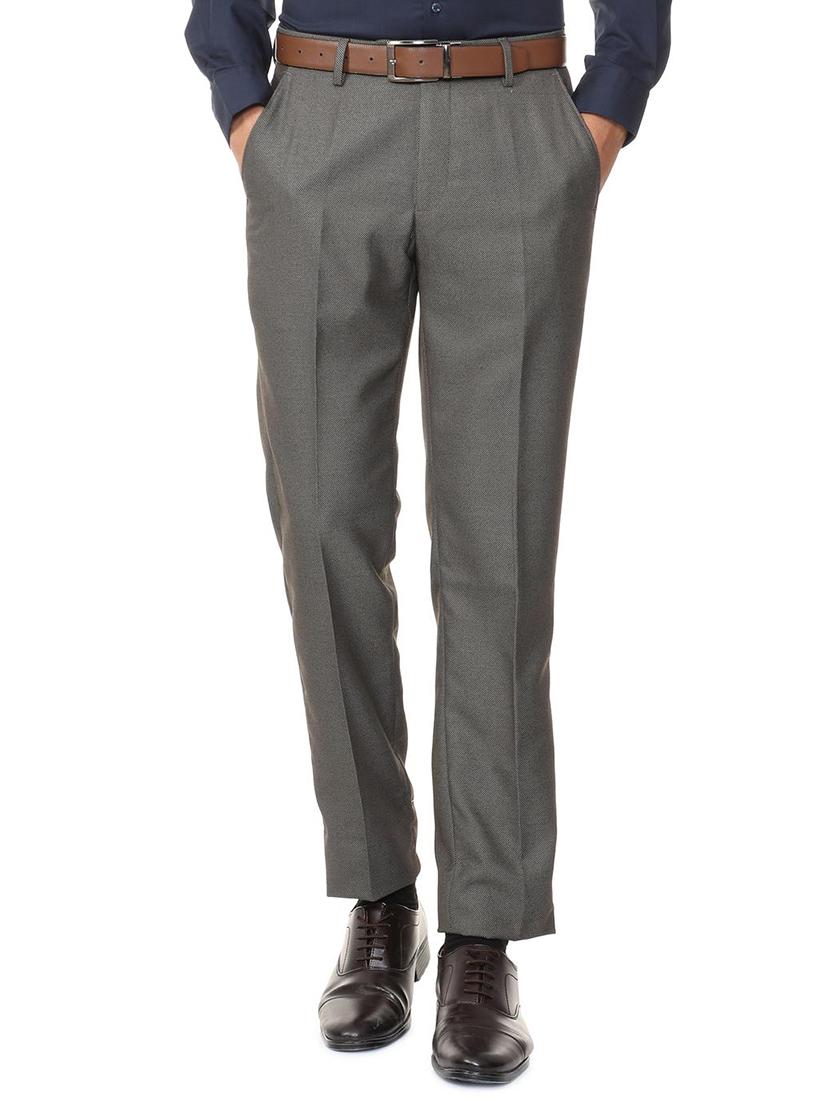 grey polyester blend flat front formal trouser - 15727753 - Zoom Image - 1