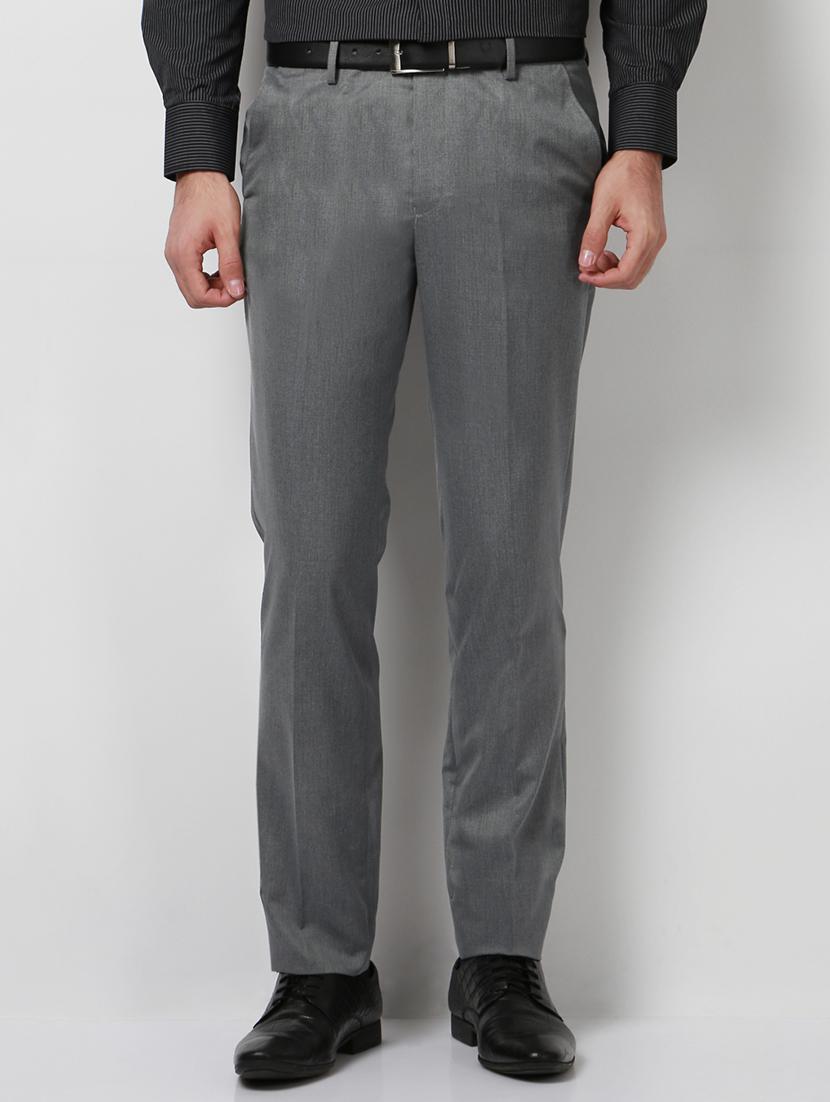 grey polyester blend flat front formal trouser - 15727793 - Zoom Image - 1