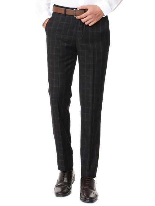 black terry rayon flat front formal trouser - 15727794 - Standard Image - 1