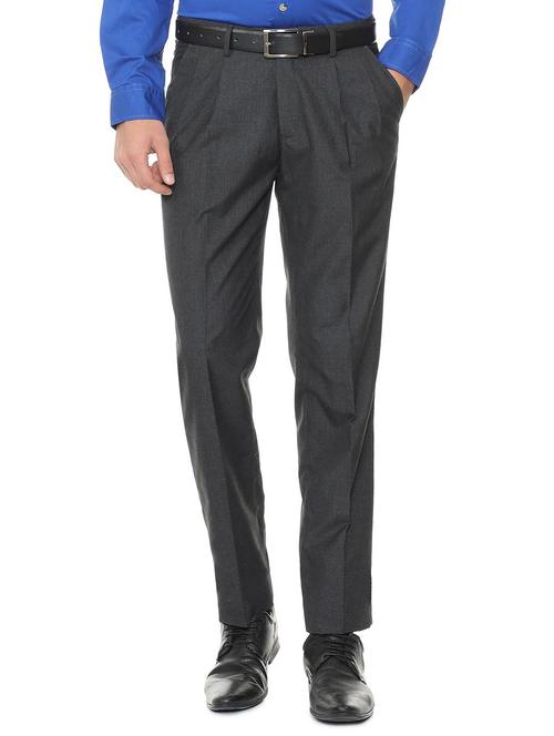 grey polyester blend pleated formal trouser - 15727795 - Standard Image - 1
