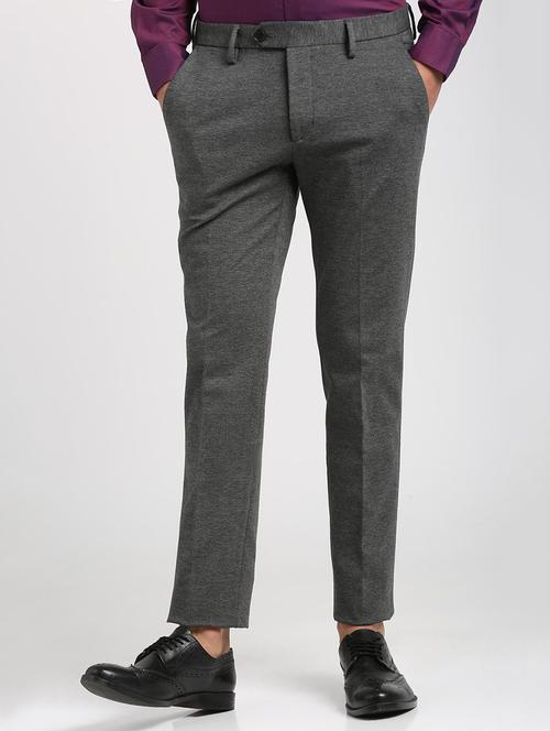 grey polyester blend pleated formal trouser - 15727810 - Standard Image - 1