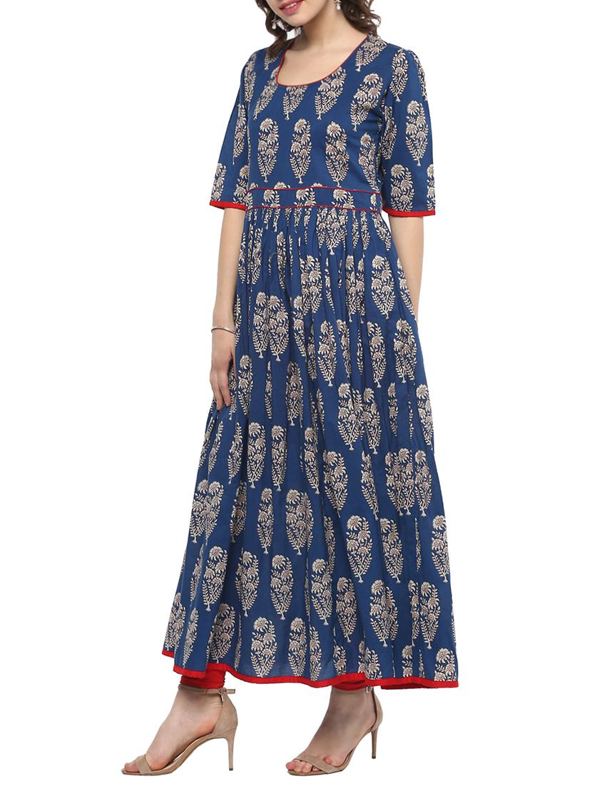 flared printed kurta - 15727811 - Zoom Image - 2