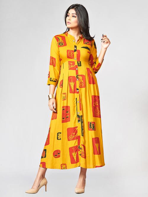 A-line printed dress - 15727818 - Standard Image - 1