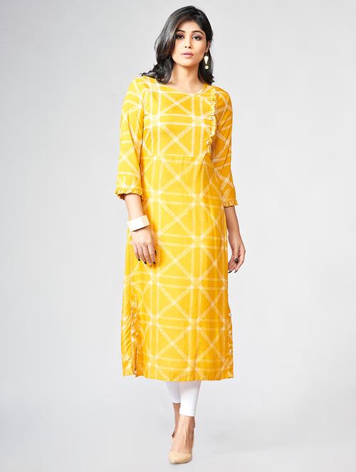 Printed a-line kurta - 15727821 - Standard Image - 1