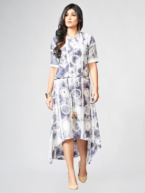 Printed a-line ethnic dress - 15727826 - Standard Image - 1