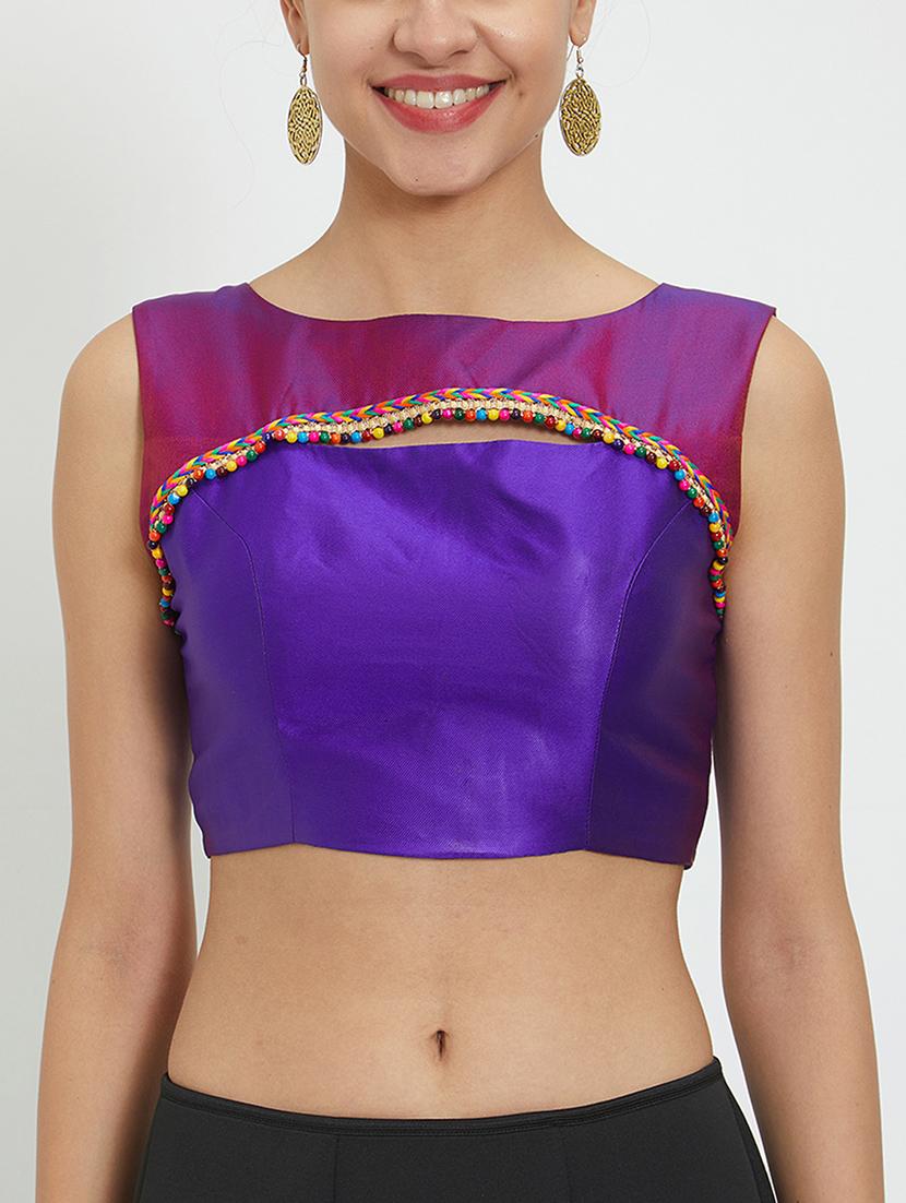 solid lace detail blouse - 15727849 - Zoom Image - 1