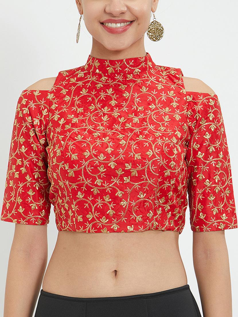 Embroidered cold shoulder blouse - 15727851 - Zoom Image - 1