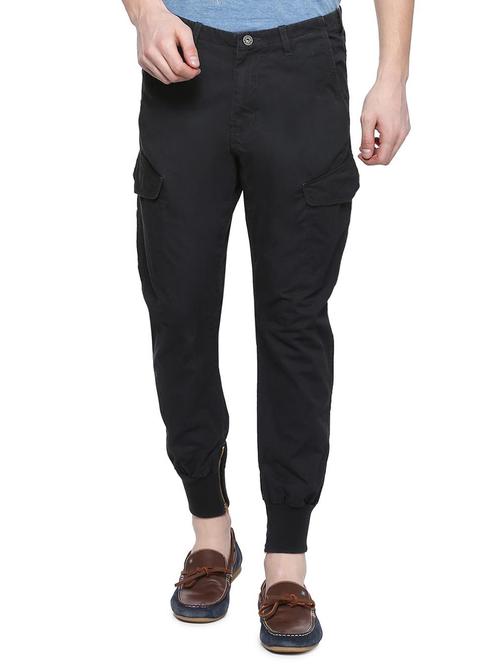 black cotton joggers - 15728233 - Standard Image - 1