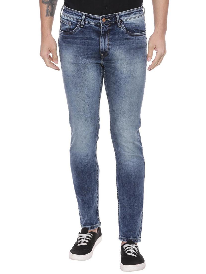 blue cotton blend washed jeans - 15728244 - Zoom Image - 1