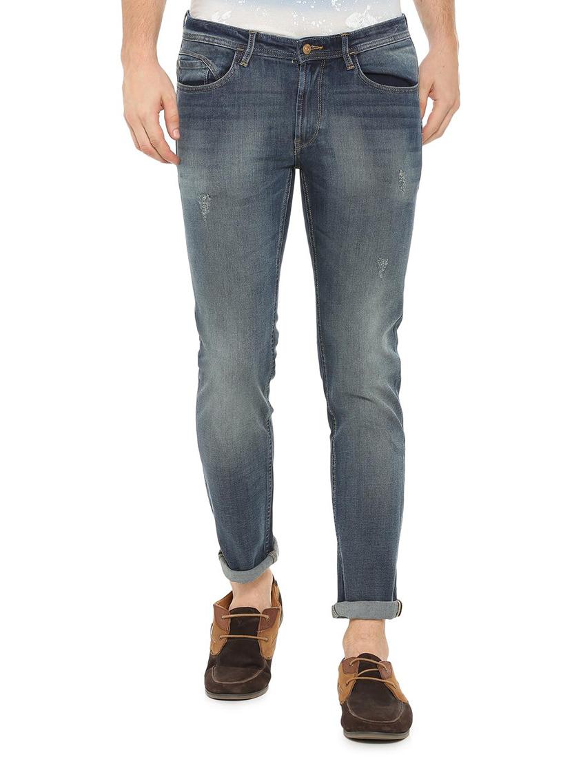 blue cotton blend ripped jeans - 15728245 - Zoom Image - 1