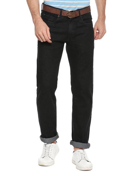 black cotton blend plain jeans - 15728248 - Standard Image - 1