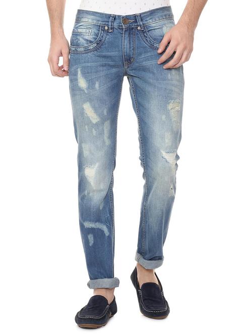 blue cotton ripped jeans - 15728254 - Standard Image - 1