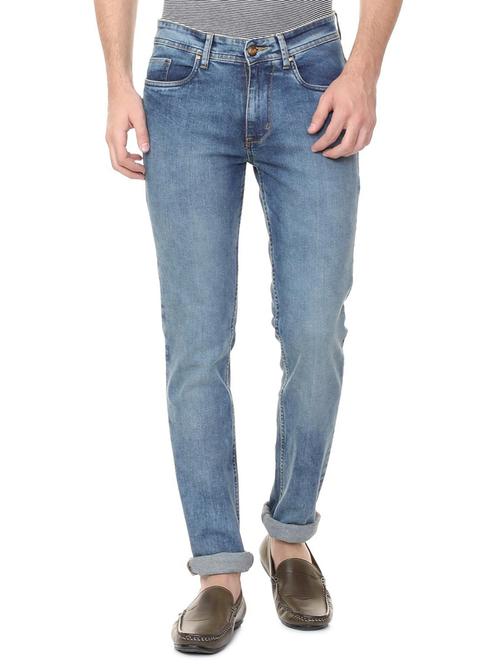 blue cotton washed jeans - 15728258 - Standard Image - 1