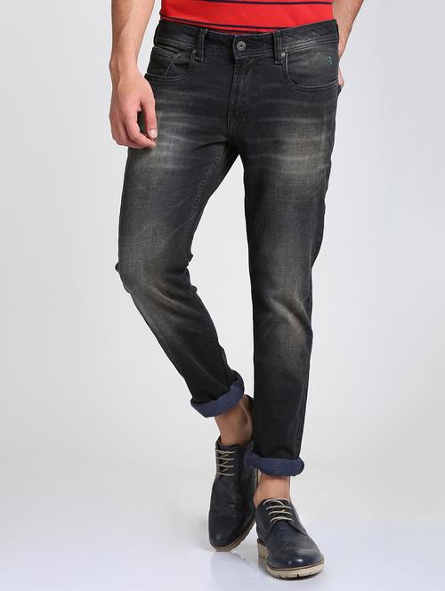 black cotton blend washed jeans - 15728261 - Standard Image - 1